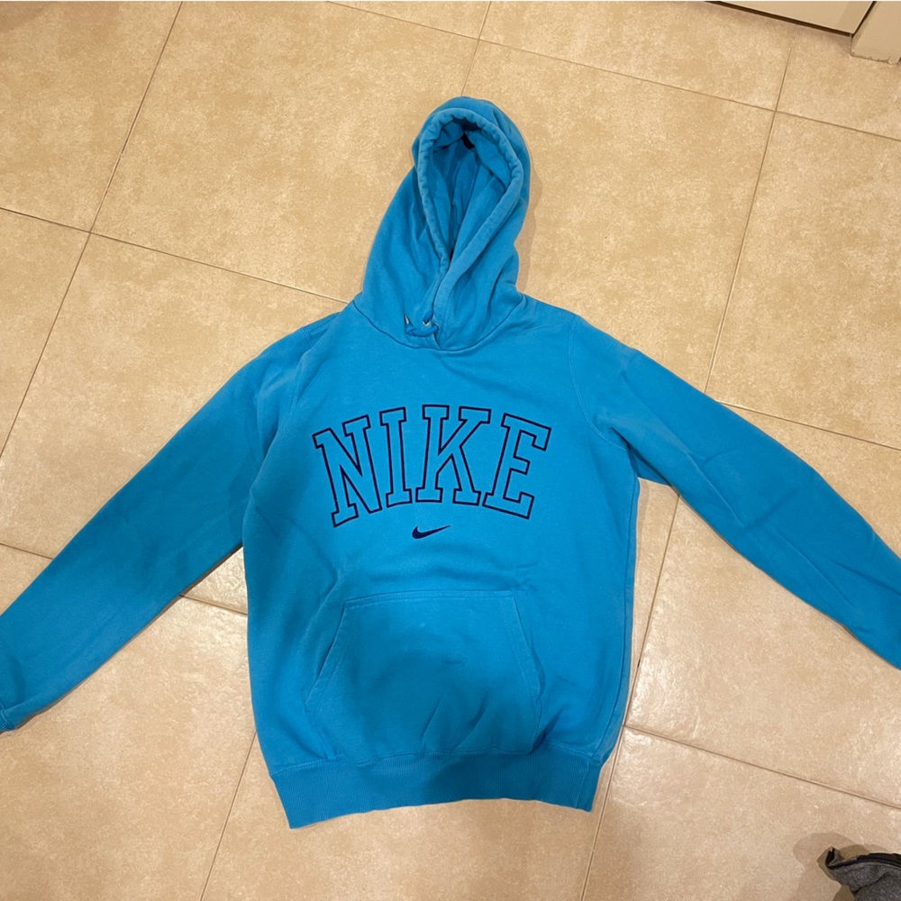 Nike logo blue hoodie